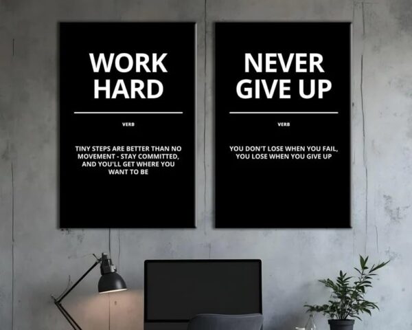 Motivational Quotes Framed Posters for Wall Décor – Perfect for Home, Office & Workspace !!