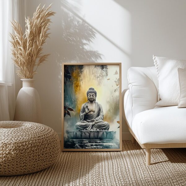 Framed Buddha Wall Art for Home, Living Room, Bedroom & Office | Spiritual & Elegant Wall Décor.