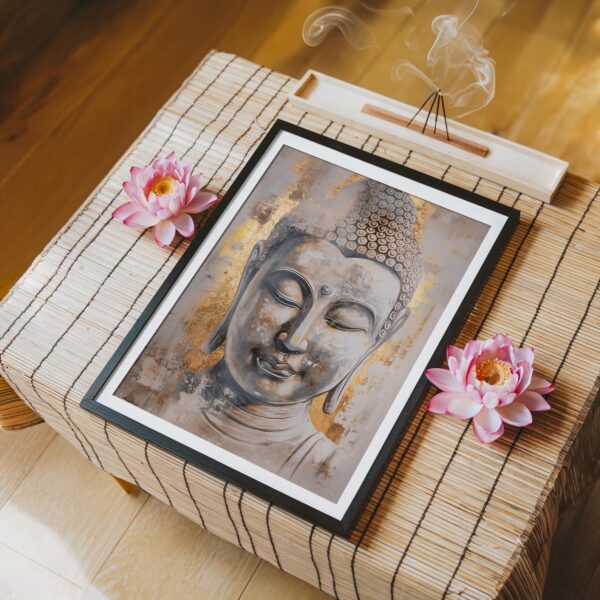 Framed Buddha Wall Art for Home, Living Room, Bedroom & Office | Spiritual & Elegant Wall Décor.