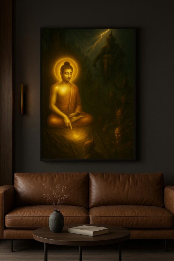 Framed Buddha Wall Art for Home, Living Room, Bedroom & Office | Spiritual & Elegant Wall Décor.