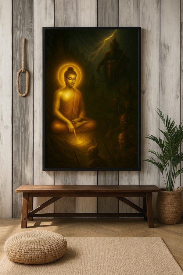 Framed Buddha Wall Art for Home, Living Room, Bedroom & Office | Spiritual & Elegant Wall Décor.