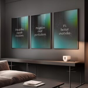 Motivational Quotes Framed Posters for Wall Décor – Perfect for Home, Office & Workspace - 12 X 18 Inches.