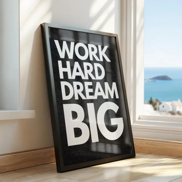 Motivational Quotes Framed Posters for Wall Décor – Perfect for Home, Office & Workspace - 12 X 18 Inches.