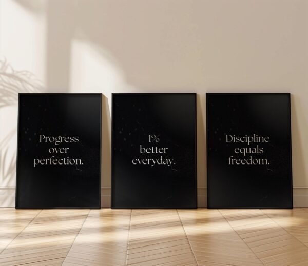 Motivational Quotes Framed Posters for Wall Décor – Perfect for Home, Office & Workspace - 12 X 18 Inches.