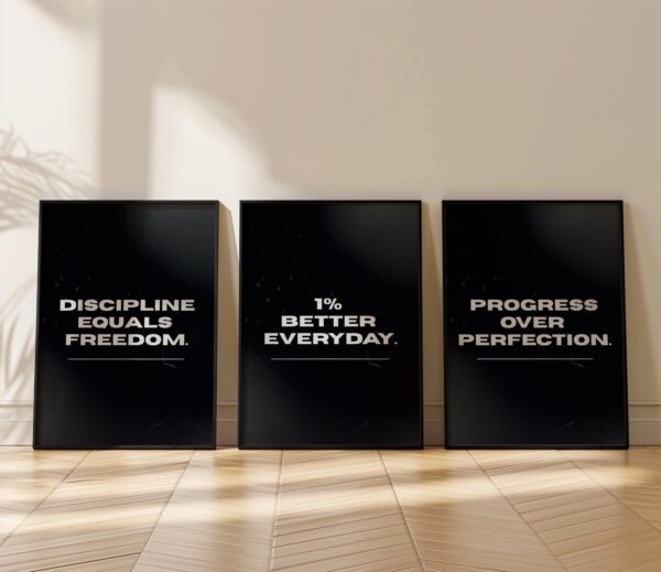 Motivational Quotes Framed Posters for Wall Décor – Perfect for Home, Office & Workspace - 12 X 18 Inches.